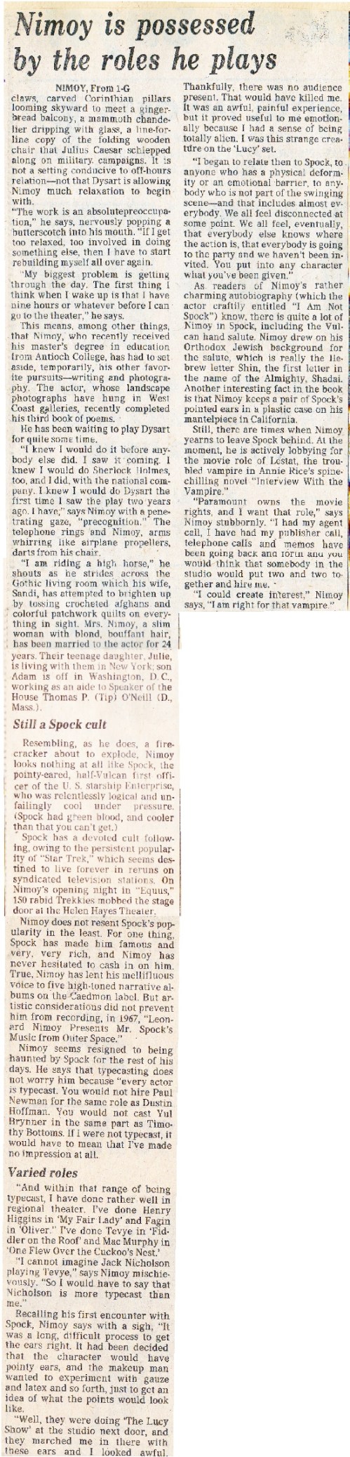 NYT Nimoy article pt II