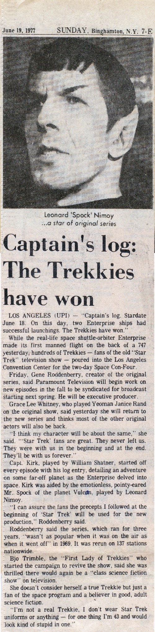 Trekkies have won