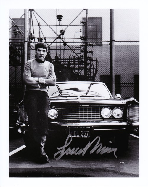 My autographed pic of Leonard + his Buick
